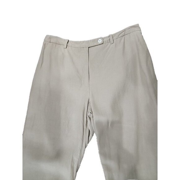 SIGRID OLSEN Pants Silk Linen Tan Mid-rise Lined Trousers Women's 10 - Picture 2 of 7